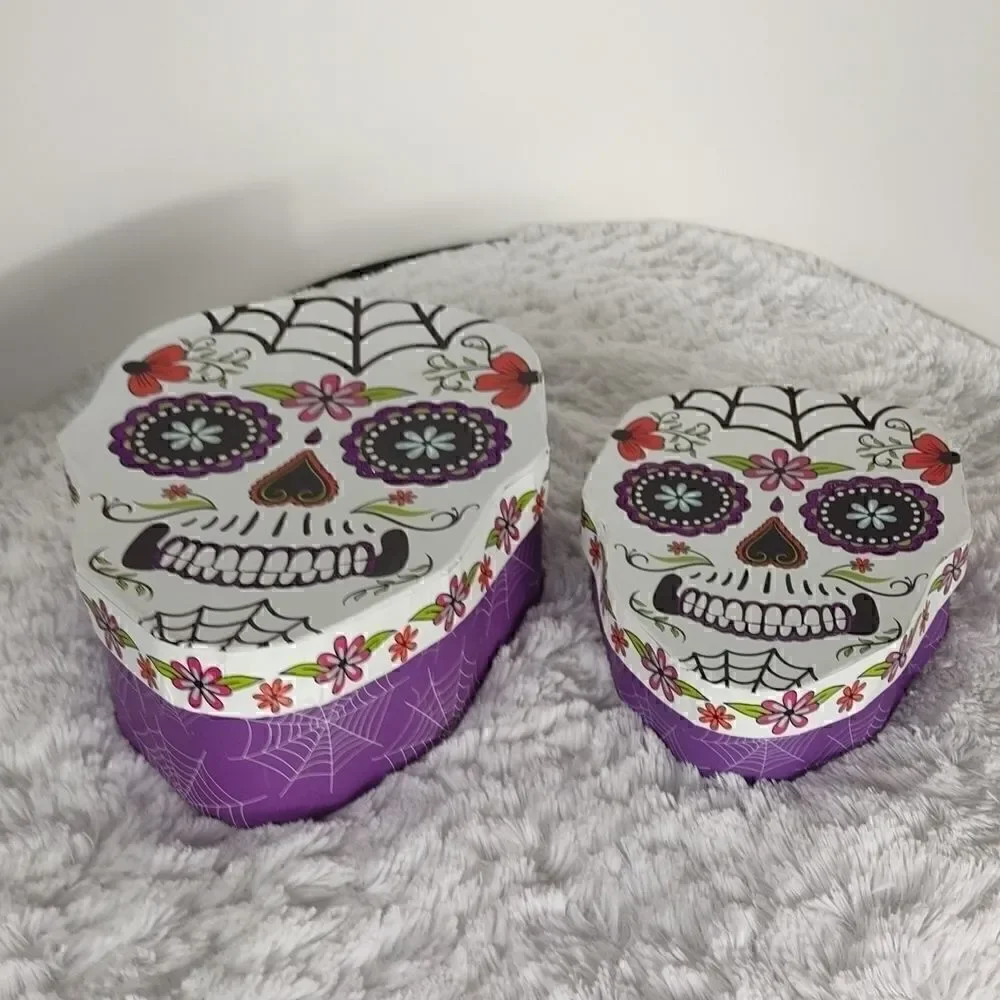 Two New Day of the Dead Decorative Skull Boxes